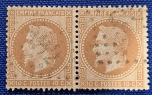 France-Scott #32, Used Pair, Emperor Napoleon III, CV $10.00
