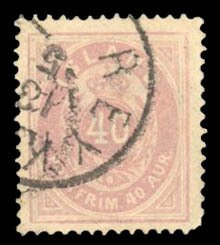 Iceland #18 Cat$47.50, 1882 40a red violet, used