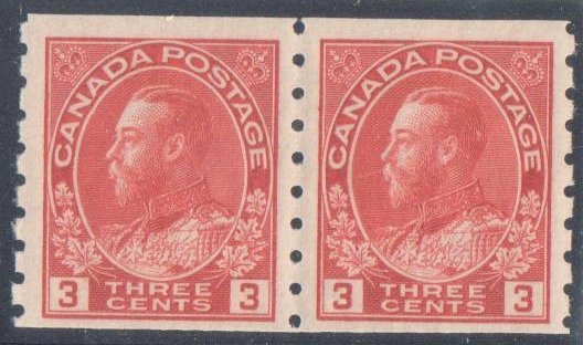 Canada Mint VF NH #130b Admiral coil Pair C$625.00