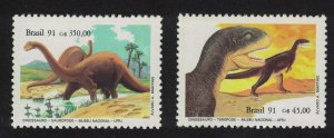 Brazil Dinosaurs 2v 1991 MNH SC#2319a SG#2483-2484