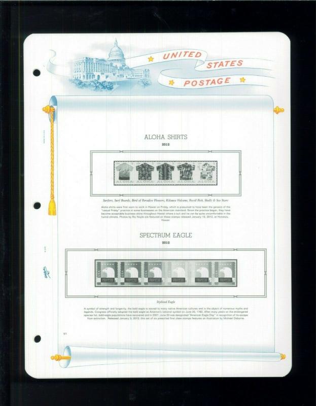 2012 White Ace US Regular Issue Stamp Album Simplified Supplement USR-41