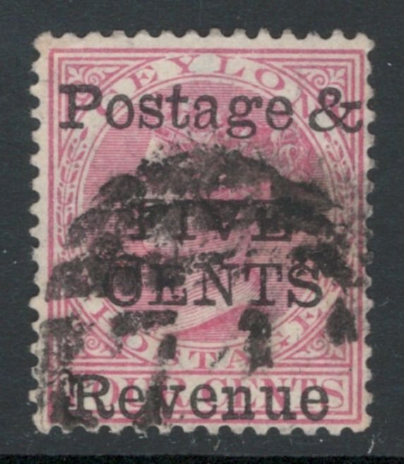 Ceylon 1885 Queen Victoria Surcharge 5c on 4c Scott # 117 Used