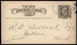 USA 1877 COLDWATER Michigan Blue Cancel Register DeedsCover 96308