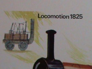 ​STAFFA-SCOTLAND- LOCOMOTION 1825 & COPPER NOB 1845--IMPERF :MNH S/S SHEET-VF