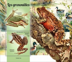 Togo - 2023 Green Frog on Stamps - Stamp Souvenir Sheet - TG230111b