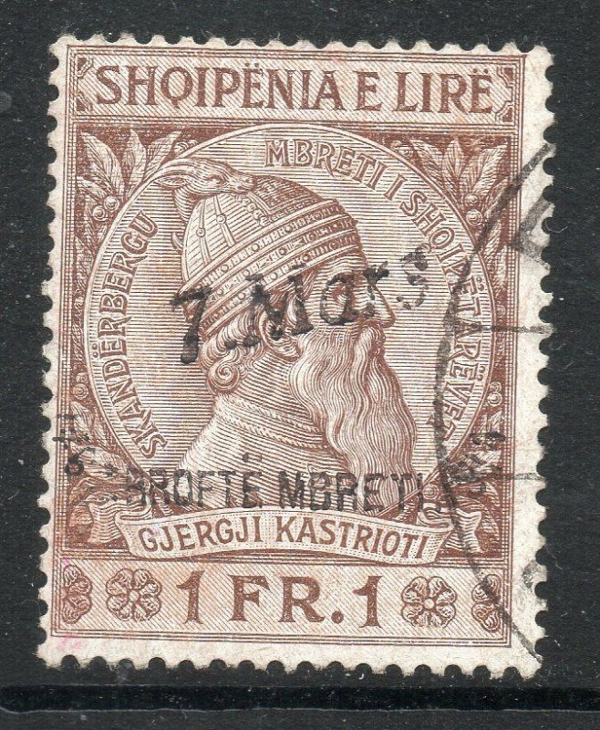 Albania: 1914 Prince William 1 Fr. ovpt. '7 Mars....' Mi. 40 used