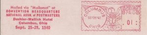 MAILOMAT METER STAMP: #51006 COLUMBUS OH at CONVENTION OF POSTMASTERS on ppc VF!