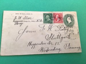 United States 1899 New York  to Wurttemberg Germany stamps cover   A12252