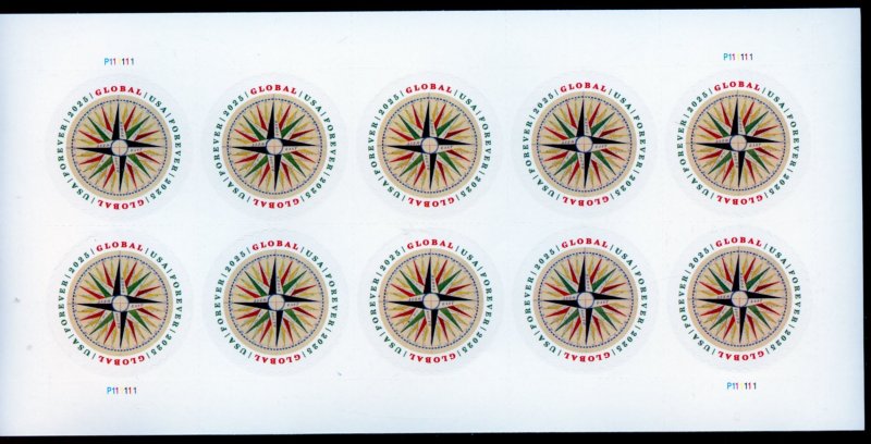 UNITED STATES 2025 GLOBAL FOREVER COMPASS SHEET COMPLETE MINT NEVER HINGED