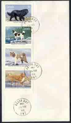 Canada 1988 Sc 1217-20 Dogs Kennel Club North Bay ON CDS Stamped Aug/26/88 MNH