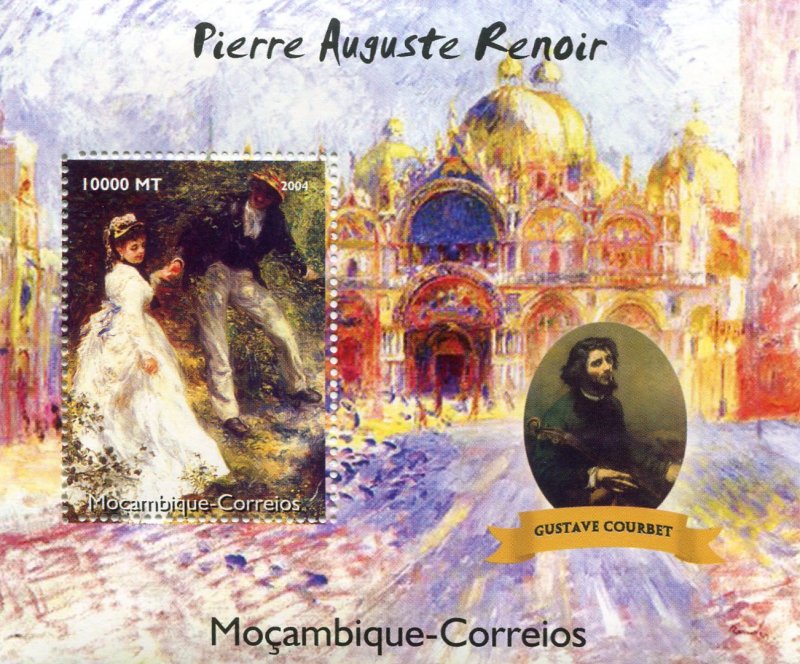 Mozambique 2004 RENOIR Paintings & Gustave Courbet s/s Perforated Mint (NH)
