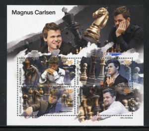 SIERRA LEONE 2023 MAGNUS CARLSEN CHESSMASTER SHEET MINT NH