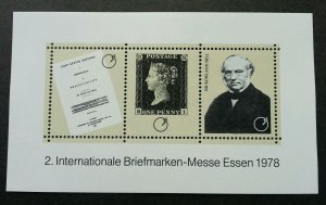 *FREE SHIP Germany Penny Black 1978 Rowland Hill (souvenir sheet) MNH