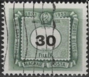 Hungary J219 (used cto) 30f numeral, dull grn & black (1953)