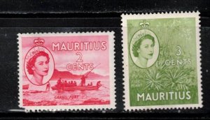 MAURITIUS Scott # 251-2 MH - QEII & Various Scenes