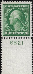 Scott #405, plate no. single, PSE Cert Graded 80J, VF,  JUMBO, Mint, NH, SMQ $40