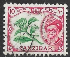 ZANZIBAR 1957 10c CLOVES Pictorial Issue Sc 250 VFU