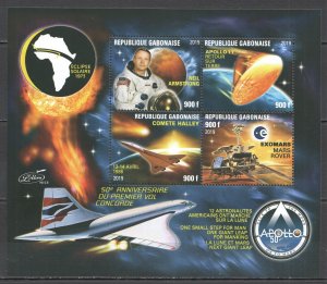 Vk029 2019 Space Eclipse Apollo 11 Concorde Neil Armstrong Halley'S Comet Kb Mnh