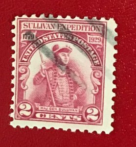 1927 US Sc 643 used 2 cent Green mountain boy CV$.80 Lot 1769