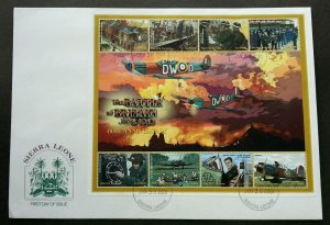 Sierra Leone 60th Anniv Battle Of Britain June 1940 2000 Aircraft War (FDC *rare