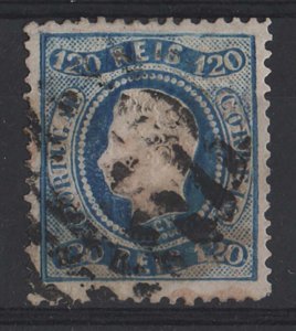 Portugal 1871 120r Blue fine used Scott 46