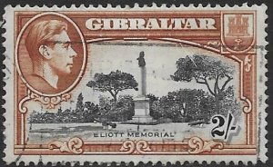 Gibraltar 115a    1938   2 shilling fine used - perf 14 ( creased)