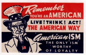 USA Propaganda Stamp - American Way & Americanism Large Stamp - MNH