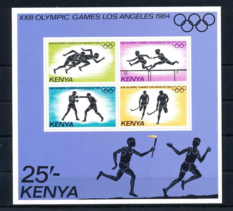 [55430] Kenya 1984 Olympic games Los Angeles Athletics Boxing Hockey MNH Sheet