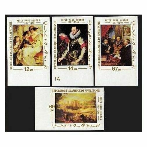 Mauritania 378-382 imperf,MNH.Michel 590B-593B,Bl.20B. Paintings by Peter Rubens