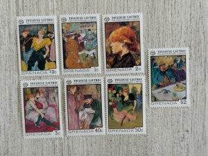 Grenada #739-745 MNH, Henri de Toulouse-Lautrec paintings, 2024 SCV $5.20