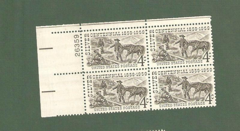 1130 Silver Centennial Plate Block Mint/nh Free Shipping 