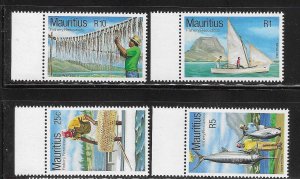 Mauritius 1983 Fishery Resources Fisherman Sc 570-573 MNH A3054