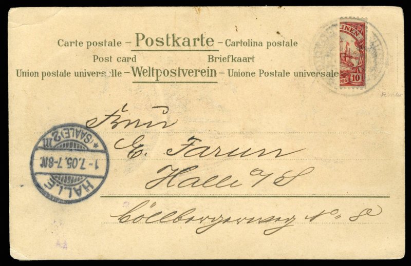 German Colonies, Caroline Islands #9a (Mi. 9H) Cat€500, 1901 right half of ...