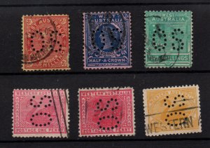 Western Australia QV OS Perfin used collection to 5/- WS36318