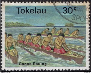 TOKELAU 1978 QEII 30c Multicoloured, Caneo Racing SG68 FU