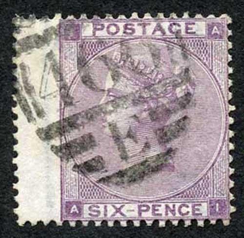SG85 6d Lilac (deep shade) Plate 4 Hair lines Cat £225