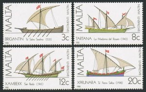 Malta 619-619C,MNH.Michel 669-672. Brigantine,Tartana,Xebec,Speronara.1982.