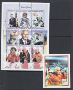 Chad Sc 796-797 MNH. 1999 John Glenn, Astronaut & Politician, cplt set, VF+ 