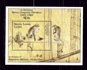 Sierra Leone 1062 MNH 1989 Monkeys S/S