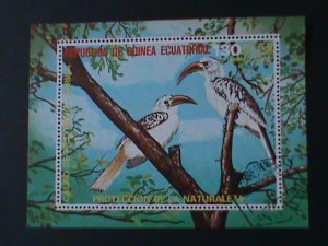 ​EQUARTORIAL GUINEA- LOVELY BIRDS FAMILY-CTO -S/S VERY FINE-FANCY CANCEL