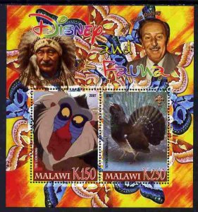 MALAWI - 2007 - Disney & Fauna #08 - Perf 2v Sheet - MNH - Private Issue