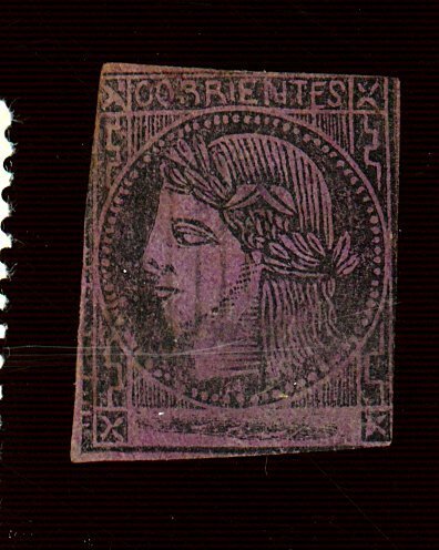 CORRIENTES ARGENTINA #8A USED FINE THIN PAPER HR Cat $50