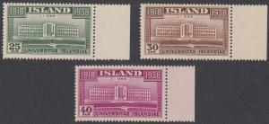 Iceland 209-211 MNH CV $40.00