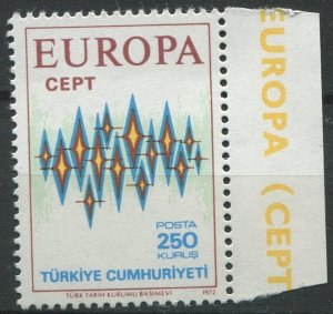 Turkey Sc#1908 MNH, 250k brn & multi, Europa (C.E.P.T.) 1972 - Stars (1972)