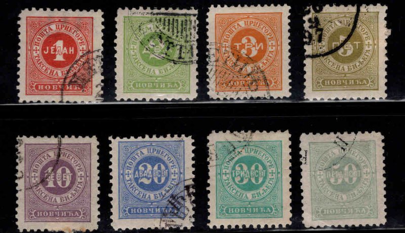 Montenegro Scott J1-J8 Used CTO postage due set