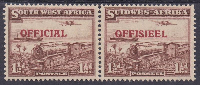 SOUTH WEST AFRICA 1945 OFFICIAL 11/2D TRAIN PAIR 