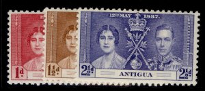 ANTIGUA GVI SG95-97, CORONATION set, M MINT.