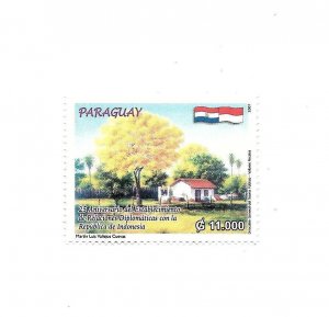 PARAGUAY 2007 DIPLOMATIC RELATIONS WITH INDONESIA FLAGS TREES FLORA MINT NH