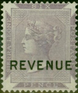 Sierra Leone 1885 6d Dull Violet Revenue Fine MM