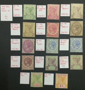 MOMEN: MALAYA STRAITS SG #95-105 1892-99 MINT OG H £710 LOT #60187